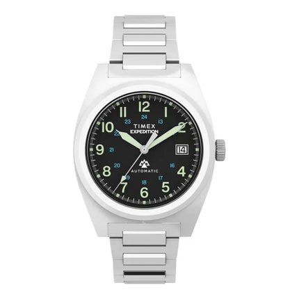 Timex Expedition TW2Y39600 Men Automatic Capstone Black Dial Stainless Steel Strap