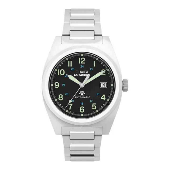 Timex Expedition TW2Y39600 Men Automatic Capstone Black Dial Stainless Steel Strap