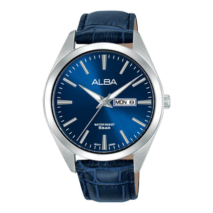 Alba Prestige AJ6215X1 Men Blue Dial Blue Leather Strap