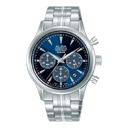 Alba AT3K51X1 Men Chronograph Blue Dial Stainless Steel Strap