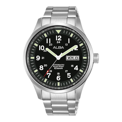 Alba Mechanical Field Military AL4213X1 Men Black Dial Stainless Steel Strap