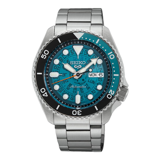 Seiko 5 Sports SRPJ45K1 Time Sonar SKX Sports Style Blue Dial Stainless Steel Strap