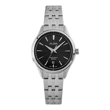 Alba AH7DK7X1 Ladies Black Dial Stainless Steel Strap