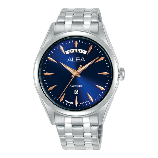 Alba Prestige A6B005X1 Men Blue Dial Stainless Steel Strap