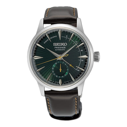 Seiko Presage SSA459J1 Cocktail Time Midnight Mockingbird Automatic Green Dial Brown Leather Strap