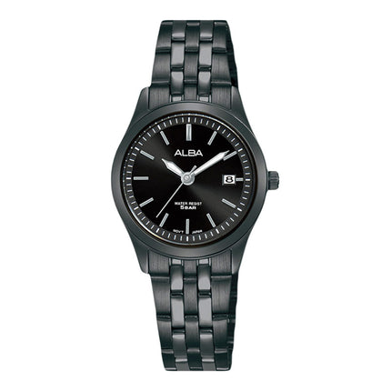 Alba Prestige AH7CE1X1 Ladies Black Dial Black Stainless Steel Strap