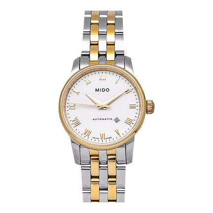 Mido Baroncelli II M7600.9.26.1 Automatic White Dial Dual Tone Stainless Steel Strap