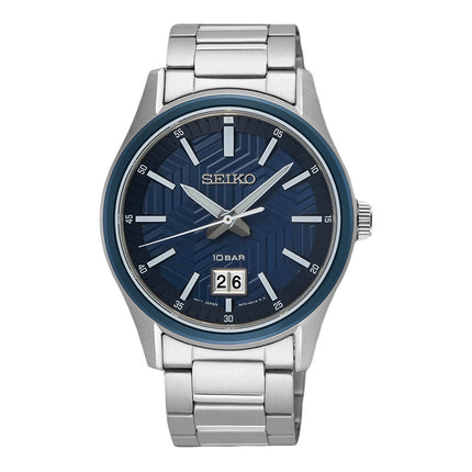 Seiko Classic SUR559P1 Men Blue Dial Stainless Steel Strap