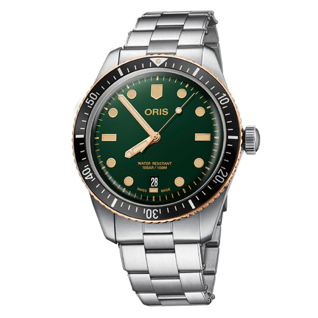 Oris Divers Sixty-Five 01-733-7707-4357-07-8-20-18 Automatic Men Green Dial Stainless Steel Strap