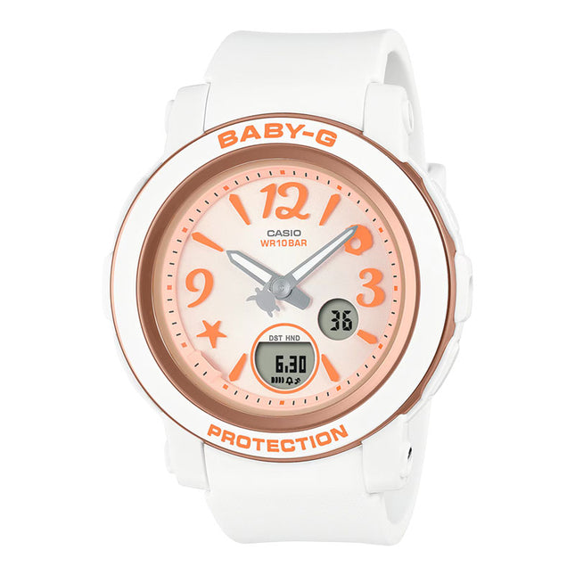 Casio Baby-G BGA-290US-4ADR Sea Elements Series Digital Analog Dial White Resin Band