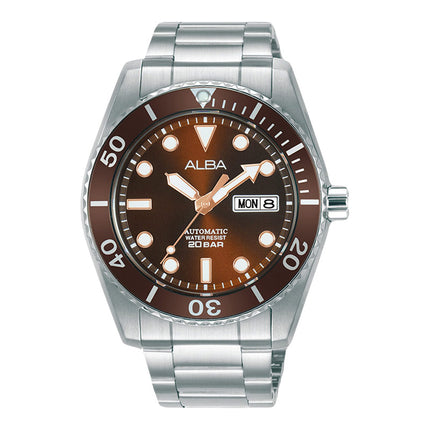 Alba Mechanical AL4289X1 Automatic Men Brown Dial Stainless Steel Strap