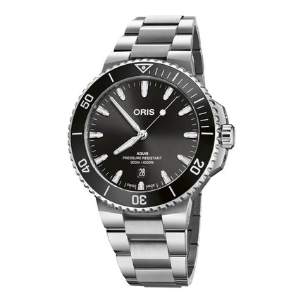Oris Aquis Date 01-733-7789-4154-07-8-23-04PEB Men Black Dial Stainless Steel Strap