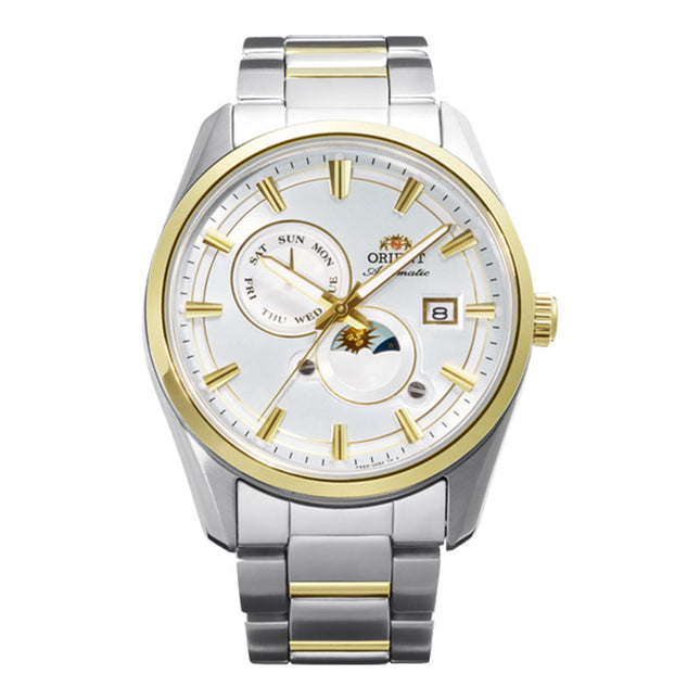 Orient Contemporary RA-AK0312S Stretto Sun and Moon White Dial Stainless Steel Strap