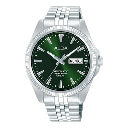 Alba Mechanical AL4785X1 Men Green Dial Stainless Steel Strap