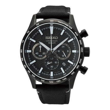 Seiko Chronograph SSB417P1 Discover More Black Dial Black Nylon Strap