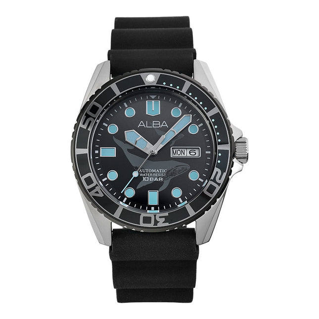 Alba AL4627X1 Men Automatic Black Dial Black Rubber Strap