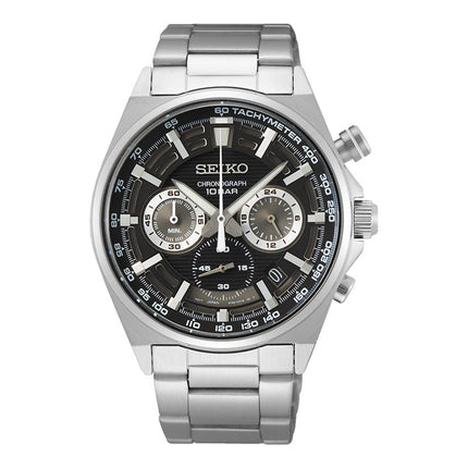 Seiko Chronograph SSB397P1 Essentials Discover More Men Black Dial Stainless Steel Strap