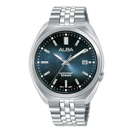 Alba Active AS9W33X1 Men Blue Gradation Dial Stainless Steel Strap