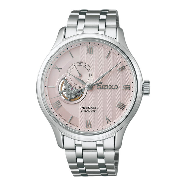 Seiko Presage SSA465J1 Automatic Zen Garden Kyoto Cherry Blossom Pink Dial Stainless Steel Strap