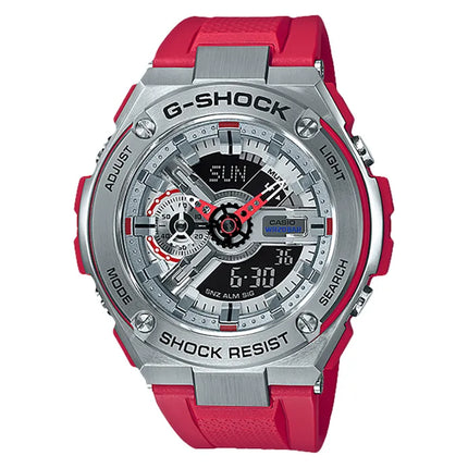 Casio G-Shock G-Steel GST-410-4AJF Men Digital Analog Watch Red Resin Band