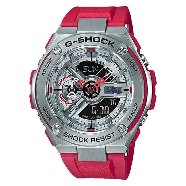 Casio G-Shock G-Steel GST-410-4AJF Men Digital Analog Watch Red Resin Band