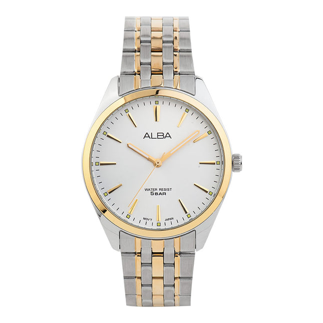 Alba ARX112X1 Men Silver Dial Dual Tone Stainless Steel Strap