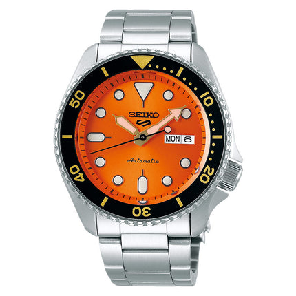 Seiko 5 Sports SRPD59K1 5KX SKX Sports Style Automatic Orange Dial Stainless Steel Strap