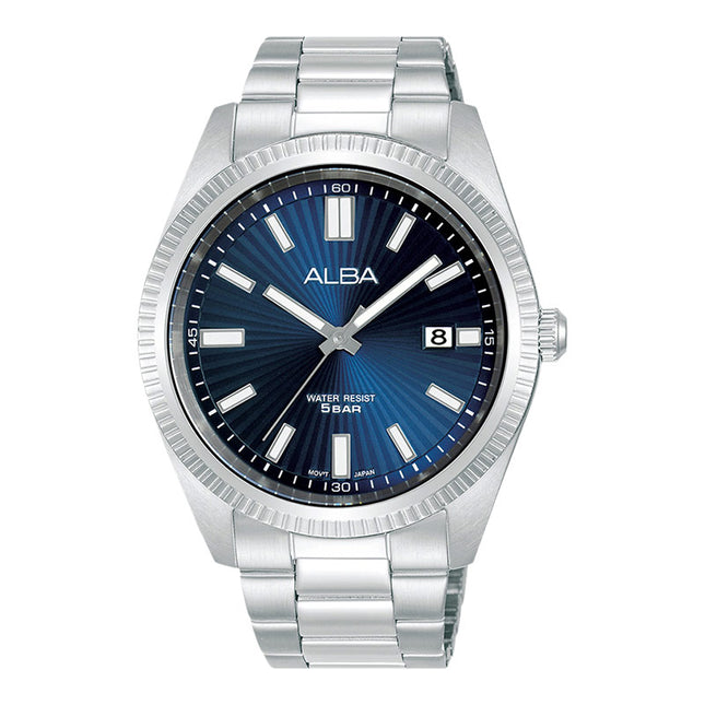 Alba Prestige AS9S69X1 Men Blue Patterned Dial Stainless Steel Strap