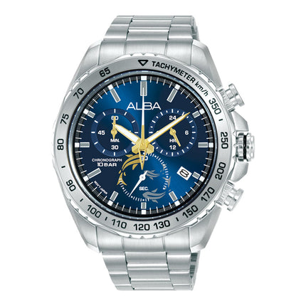 Alba Signa AX7015X1 Men Chronograph Blue Dial Stainless Steel Strap