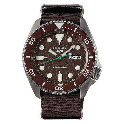 Seiko 5 Sports SRPD85K1 5KX Chocolate SKX Sports Style Automatic Brown Dial Brown Nylon Strap