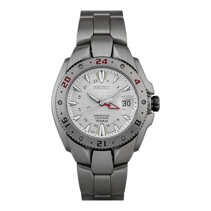 Seiko Sportura SLT043P1 Perpetual Calendar Men Silver Dial Titanium Strap