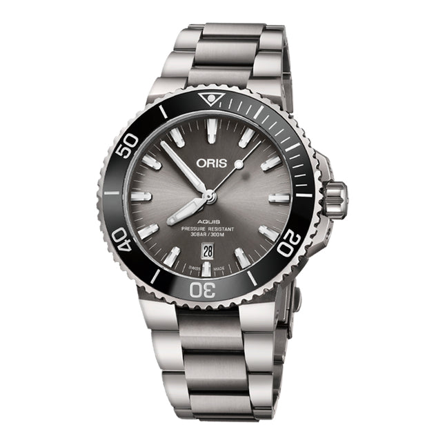 Oris Aquis 01-733-7730-7153-07-8-24-15PEB Titanium Date Grey Dial Titanium Strap