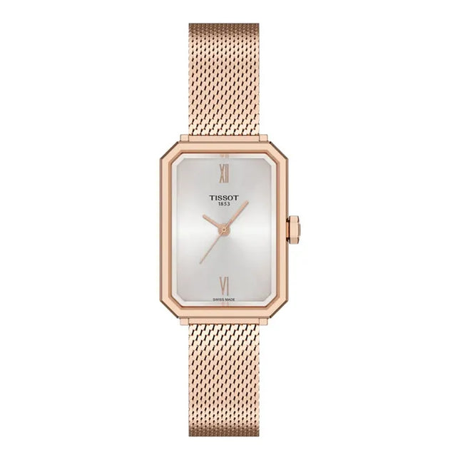 Tissot SRV 30mm T-Classic T160.110.33.033.00 Ladies Silver Dial Rose Gold Stainless Steel Strap