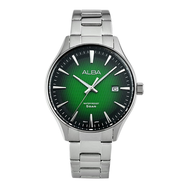 Alba Prestige AS9V13X1 Men Green Dial Stainless Steel Strap