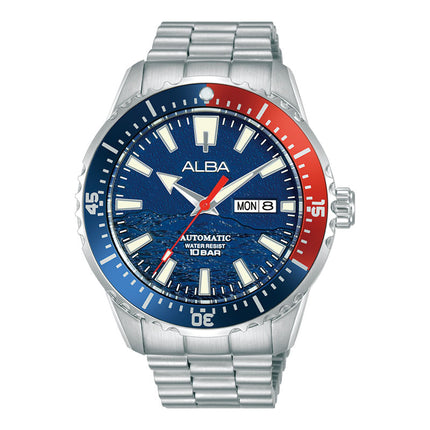 Alba Mechanical AL4735X1 Automatic Men Pepsi Blue Dial Stainless Steel Strap