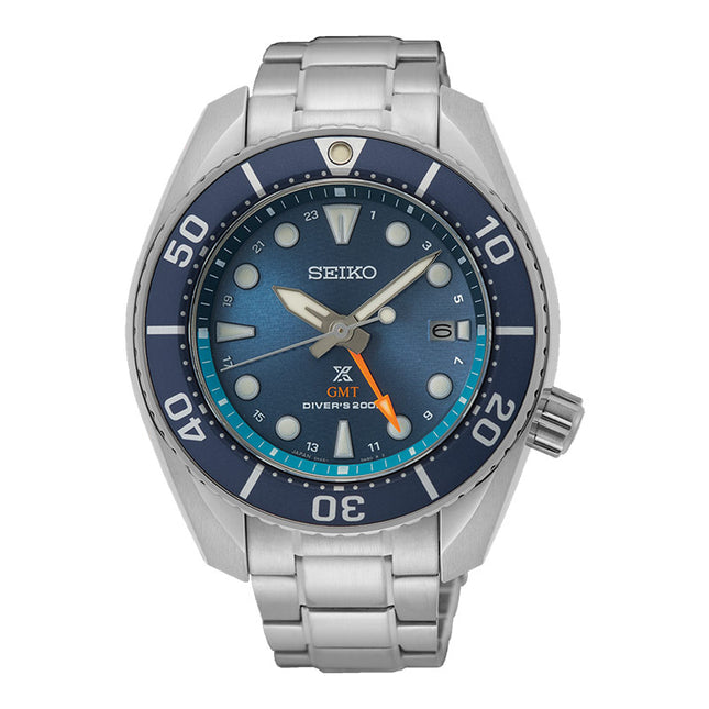 Seiko Prospex SFK001J1 Sumo Aqua Solar GMT Divers Sea Blue Dial Stainless Steel Strap