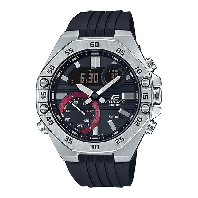 Casio Edifice ECB-10P-1ADF Men Digital Analog Black Dial Black Rubber Band