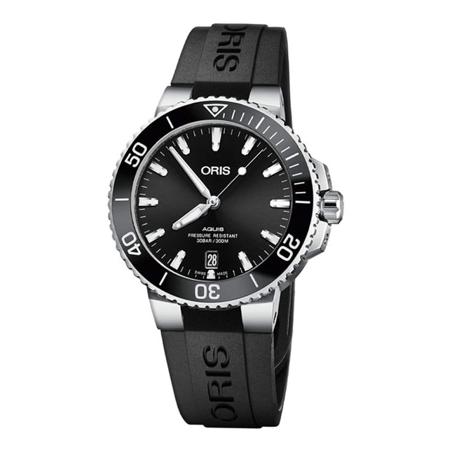 Oris Aquis 01-733-7732-4134-07-4-21-64FC Date Black Dial Black Rubber Strap