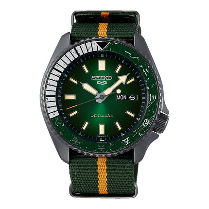 Seiko 5 Sports SRPF73K1 Naruto & Boruto Rock Lee Model Dual Tone Nylon Strap Limited Edition