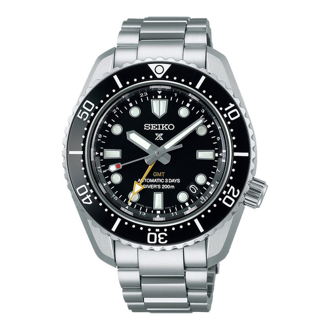 Seiko Prospex SPB383J1 Baby Marinemaster GMT Save the Ocean Black Dial Stainless Steel Strap