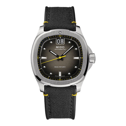 MIDO Multifort TV Big Date M049.526.17.081.01 Grey Gradient Dial Black Fabric Strap