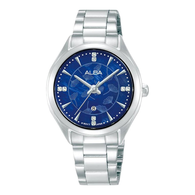 Alba Fashion AH7EK5X1 Ladies Blue MOP Dial Stainless Steel Strap