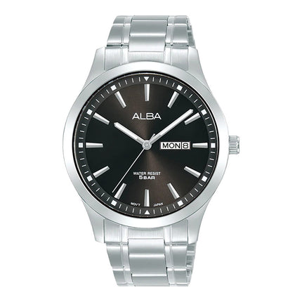 Alba Prestige AJ6153X1 Men Grey Brown Dial Stainless Steel Strap