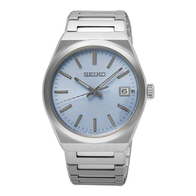 Seiko Classic SUR599P1 Men Light Blue Dial Stainless Steel Strap