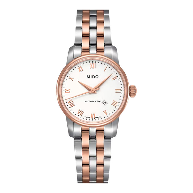 MIDO Baroncelli M7600.9.N6.1 Automatic White Dial Dual Tone Stainless Steel Strap