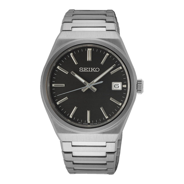 Seiko Classic SUR557P1 Men Black Dial Stainless Steel Strap
