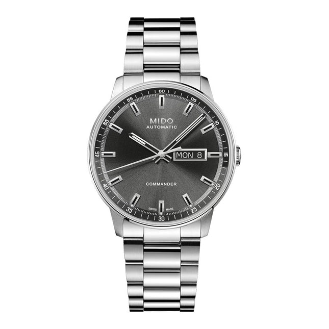 MIDO Commander M021.430.11.061.00 Datoday Automatic Anthracite Dial Stainless Steel Strap