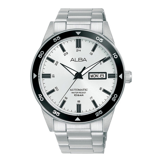 Alba Mechanical AL4599X1 Automatic Men Silver White Dial Stainless Steel Strap