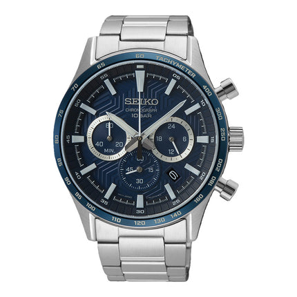 Seiko Chronograph SSB445P1 Essentials Blue Dial Stainless Steel Strap