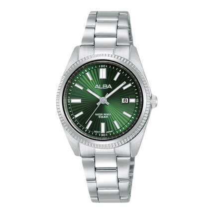 Alba Prestige AH7CK9X1 Ladies Green Patterned Dial Stainless Steel Strap
